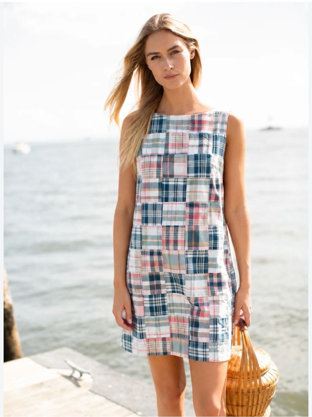 Marea Madras Patchwork Shift Dress NWT